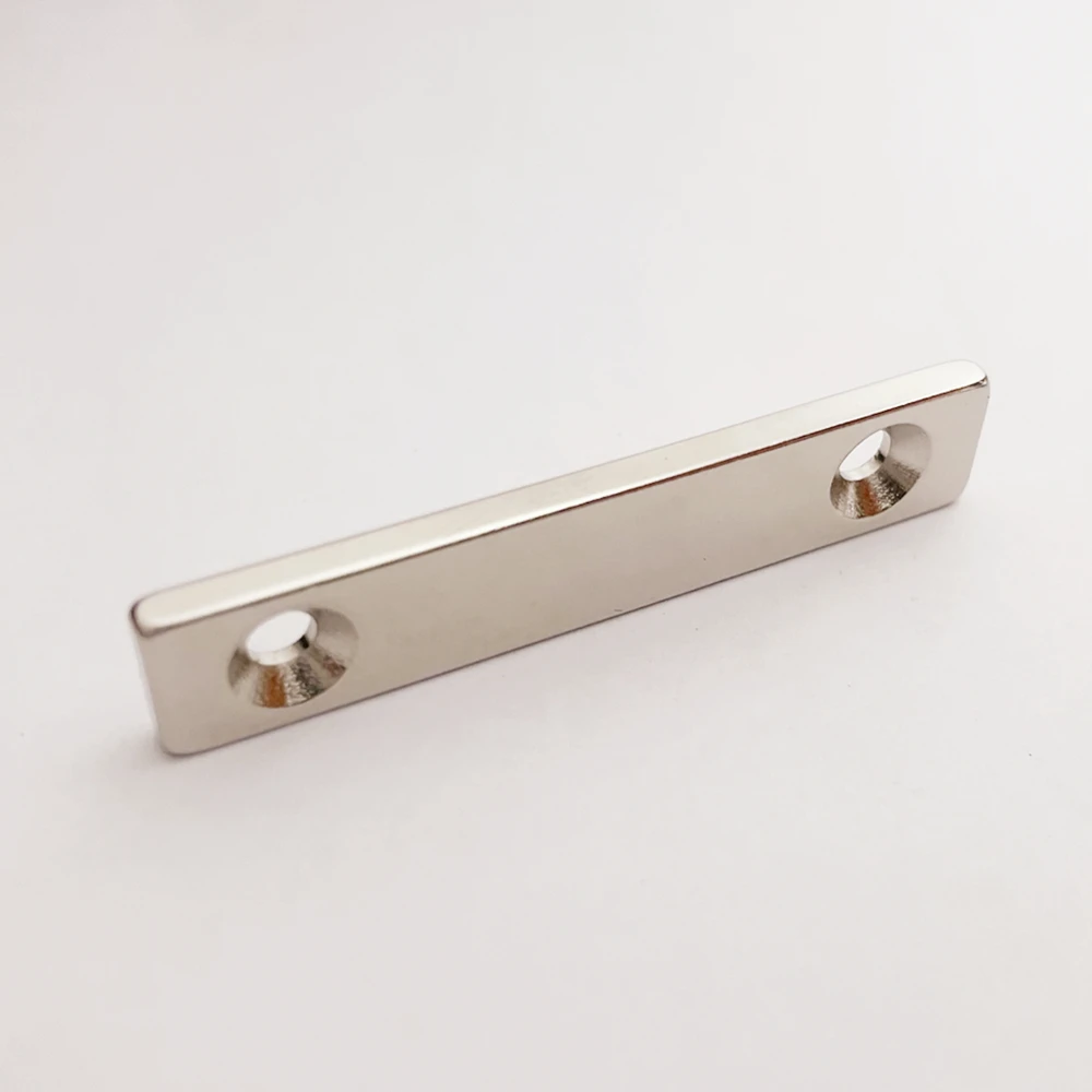 5PCS Rectangle Super Strong Magnet Block Magnetic DIY Parts Mounting Neodymium 50x10x3mm With Two M3 Countersunk Holes - купить по