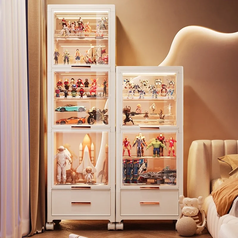 Шкаф для витрин Lego ручной работы с лампой стойка хранения подарков домашняя