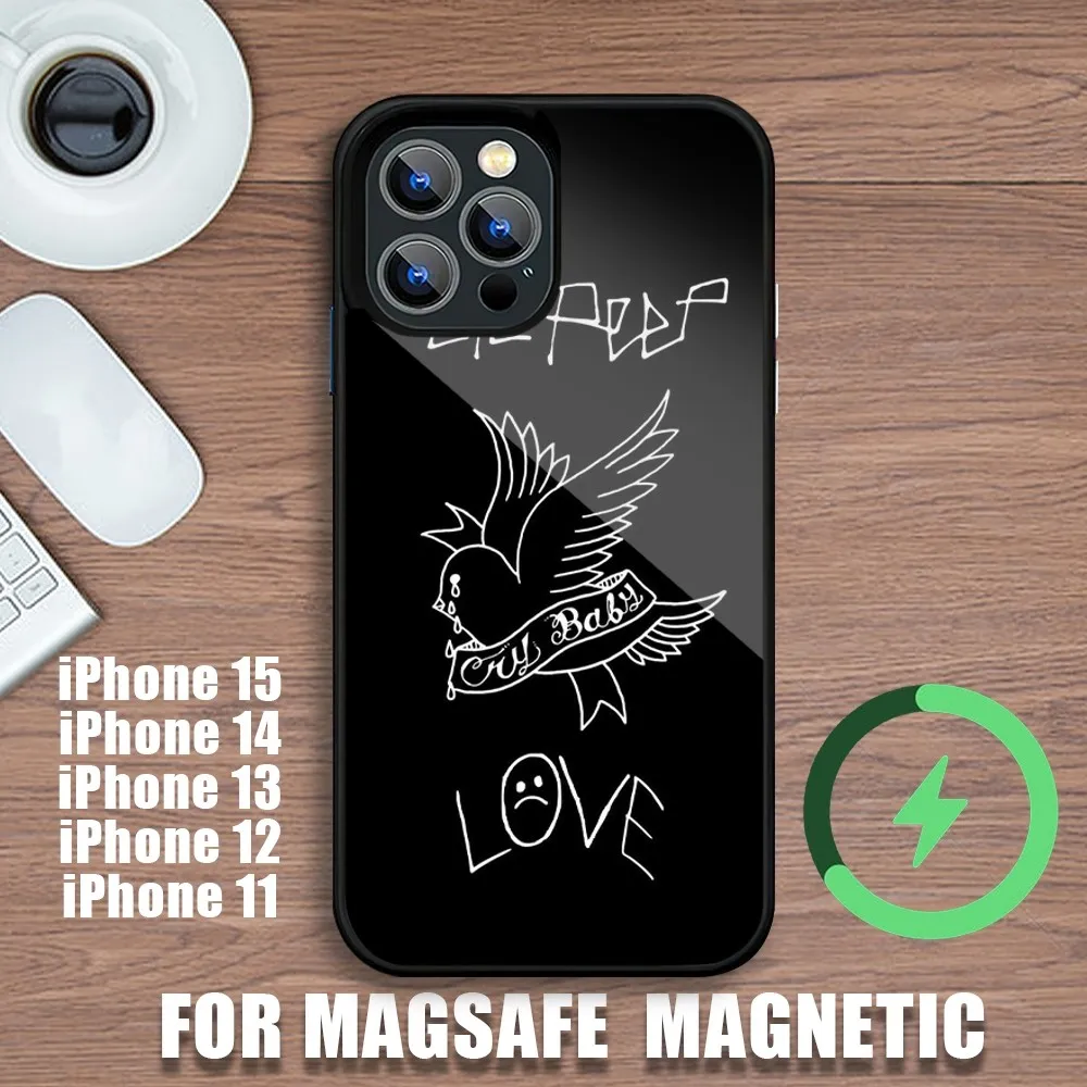 Чехол для телефона Lil Peep Singer iPhone 11 12 13 14 15 Plus Pro Max с зарядкой Magsafe магнитный