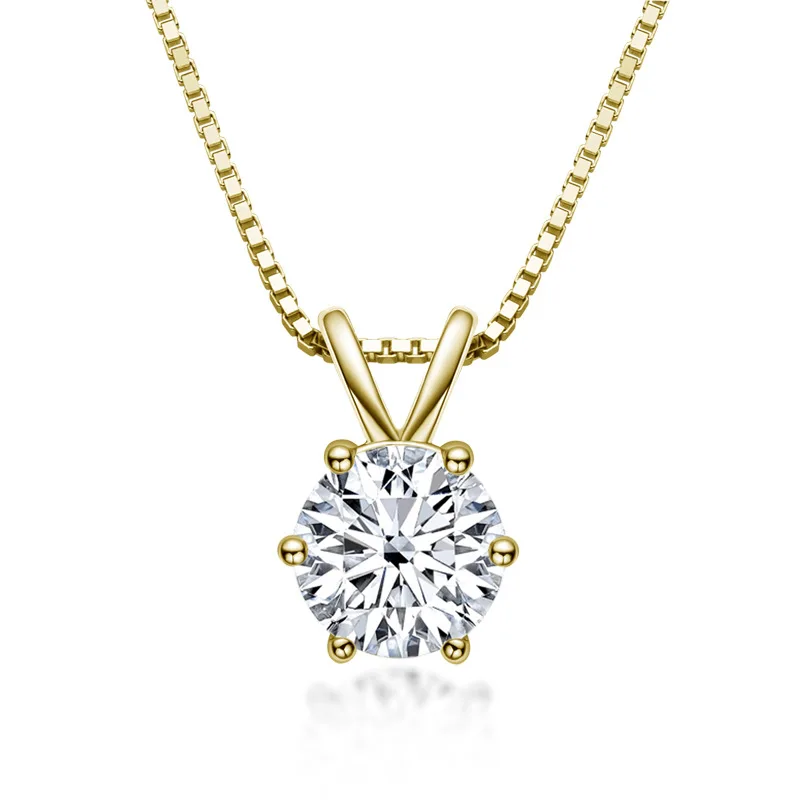 

Trendy 925 Sterling Silver Necklace For Women Real Moissanite Diamonds Pendant With GRA Certificate Neck Chain Fine Jewelry