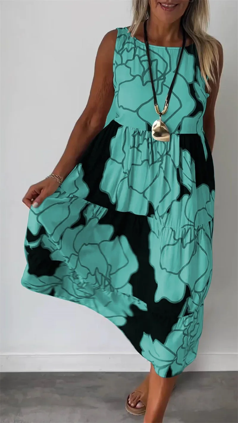 Платье женское Плиссированное с высокой талией Модный пуловер круглым вырезом