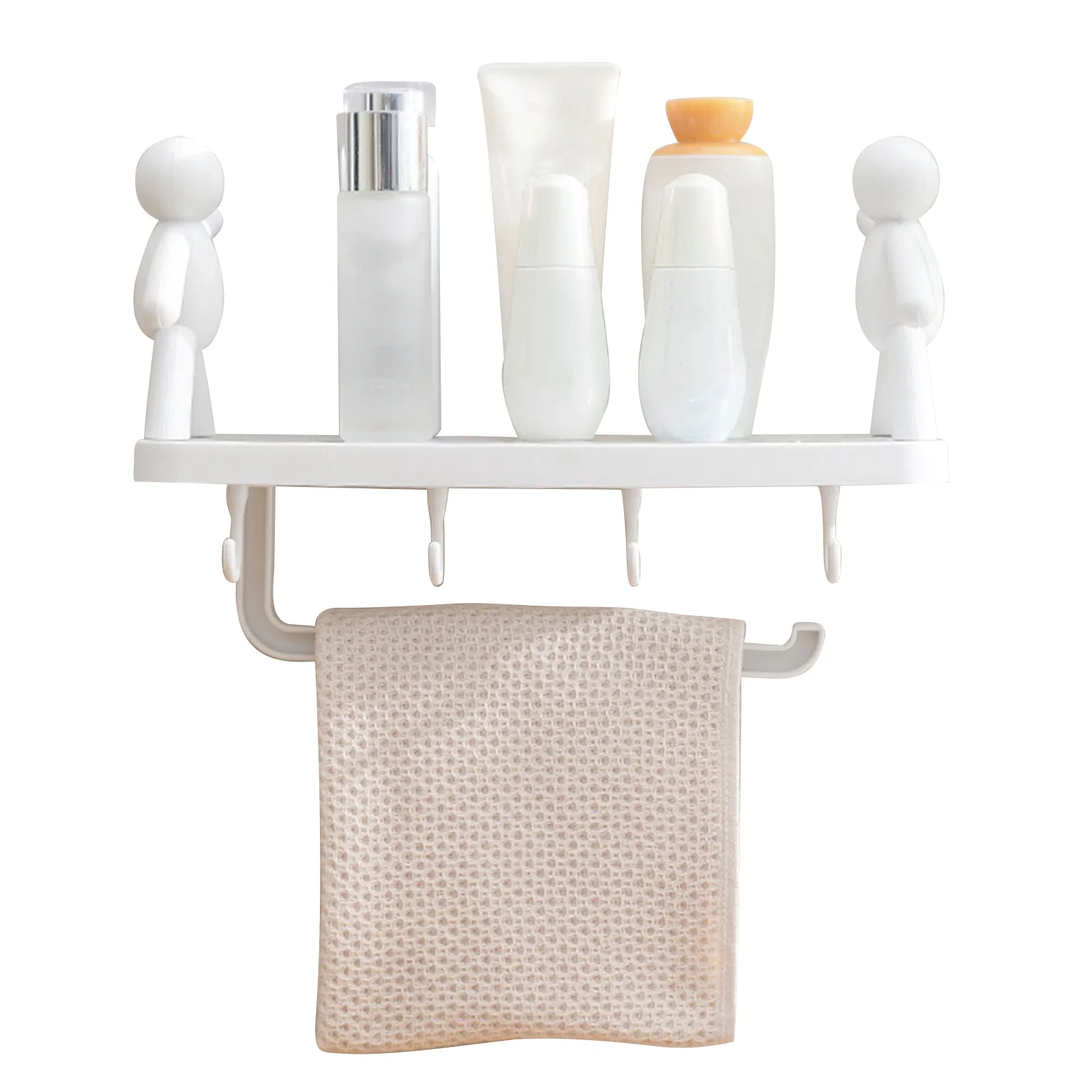 

Полки настенные плавающие, многофункциональный стеллаж для косметических полотенец, белый декоративный Органайзер-подставка для ванной и ...