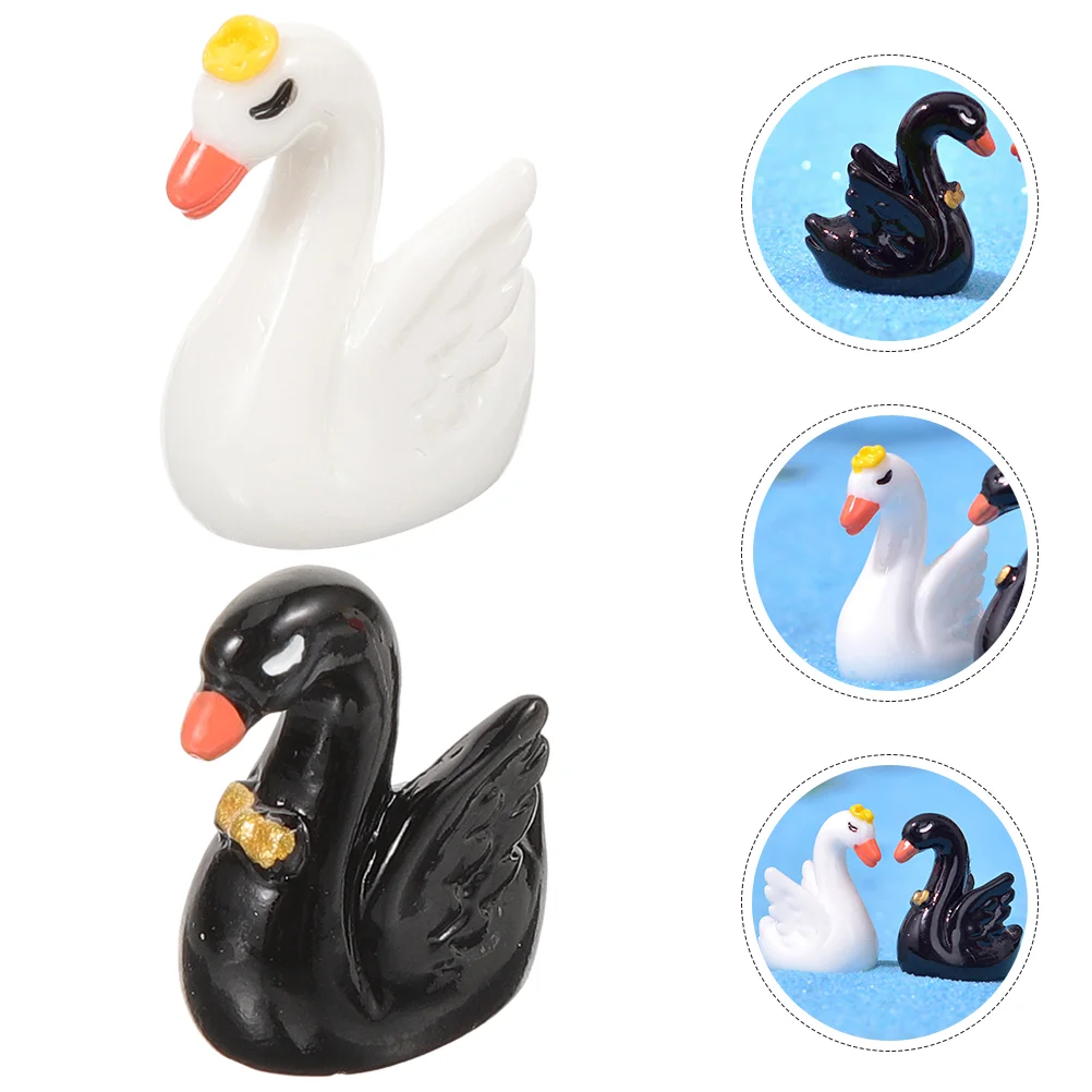 

Mini Figurines Swan Ornament Model Garden Statue Miniature Decoration Tiny Animals Figures Home