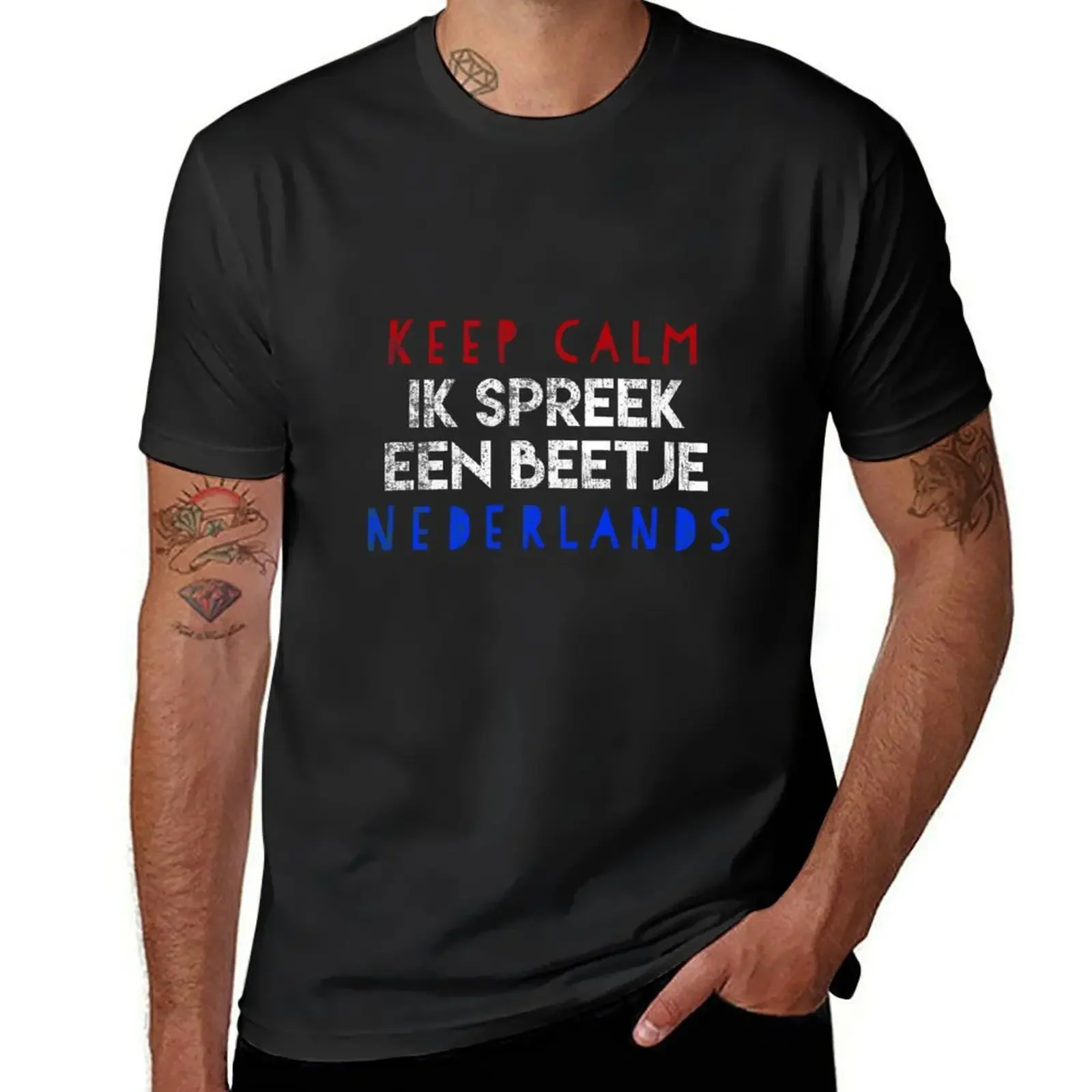 Голландская надпись Keep CALM - Ik SPREEK een nederголландская футболка тяжелые блузки