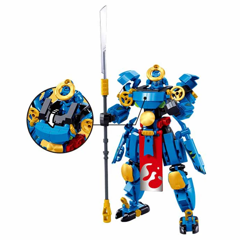 Фото Горячий Sluban Phantom Ninja Warrior Mech Robot, строительные блоки, мини-фигурка, детские игрушки на день рождения, праздничные подарки №3