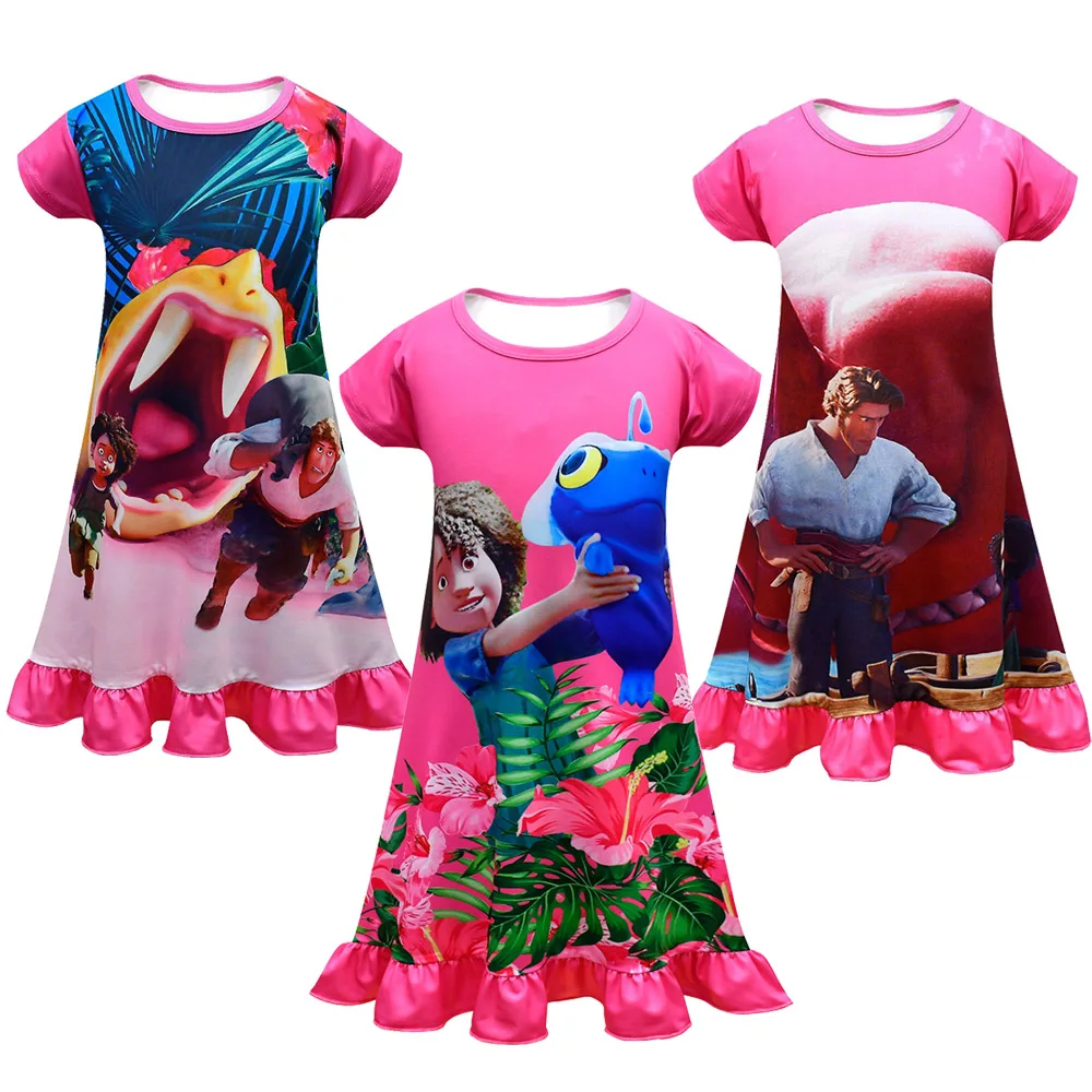 

The Sea Beast Nightdress Teen Girl Pajamas Dresses Children Cartoon Summer Nightgown Home Clothes Kids Sleepwear Gecelik