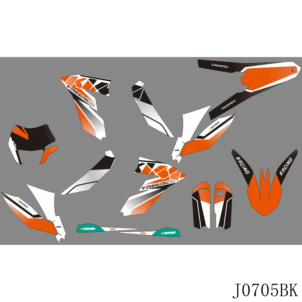 

Full Graphics Decals Stickers Custom Number Name Glossy Bright Stickers Waterproof for KTM Freeride 250 350