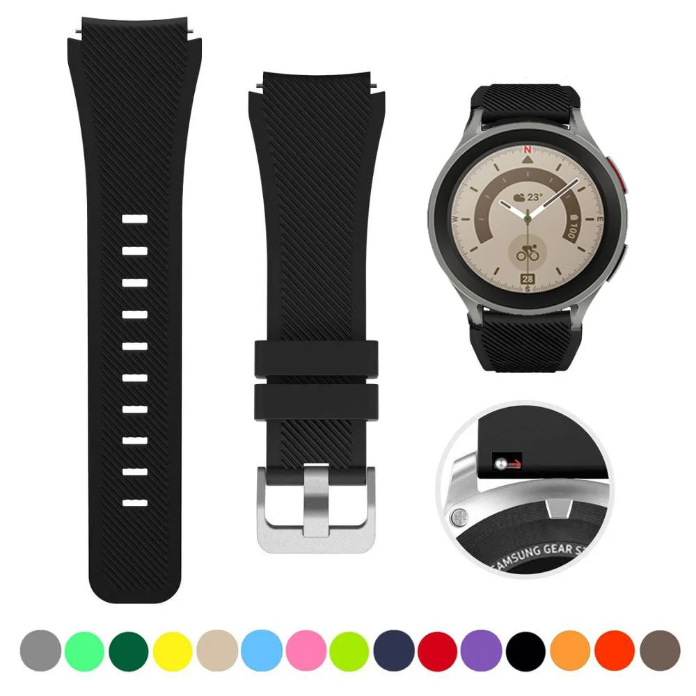

20mm 22mm Band for Samsung Galaxy Watch 5/4/3/46mm/active 2/Gear s3 Frontier/S2/Sport silicone bracelet Huawei GT 2/2E/3 strap