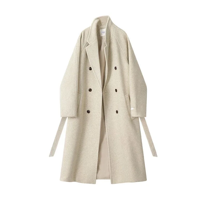 Женская шерстяная куртка с поясом