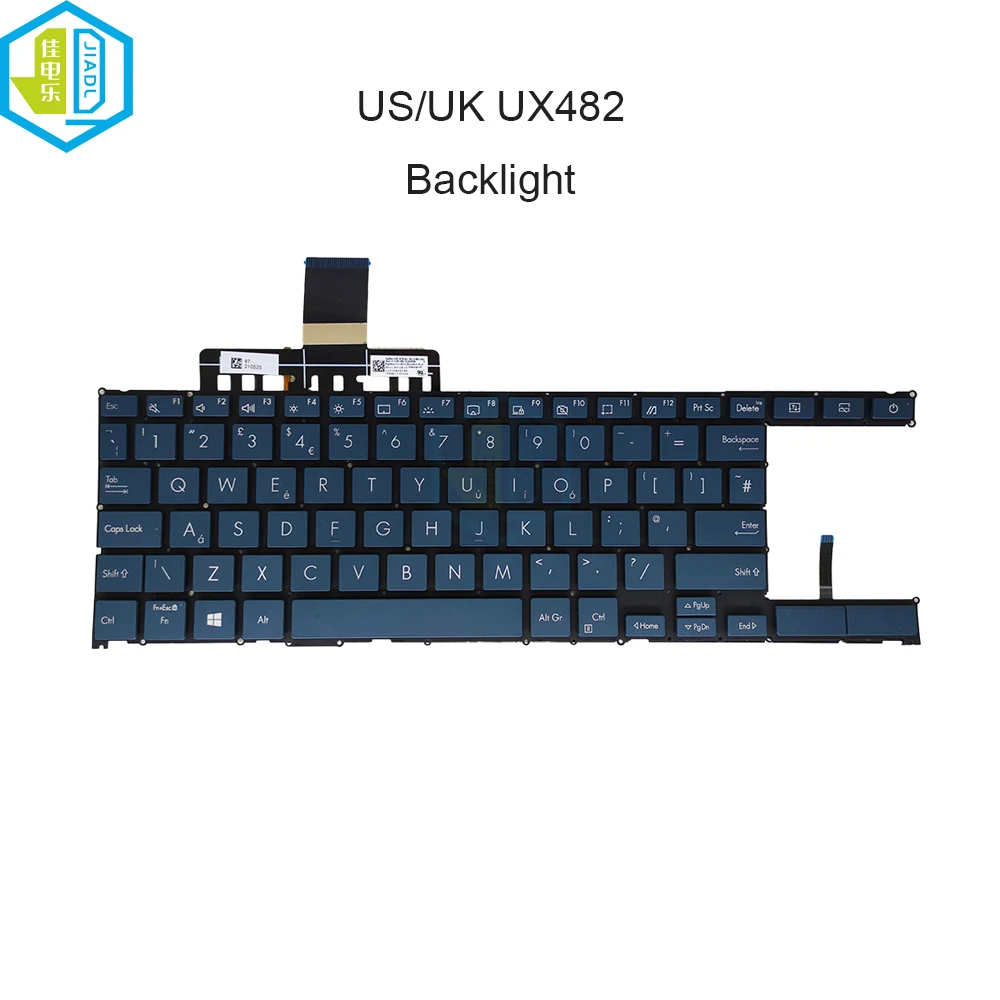 

Arabic US/UK Replacement Keyboards Backlit Keyboard For ASUS ZenBook Duo 14 UX482 UX482EA UX482EG UX482EAR UX482EGR Blue Keycaps