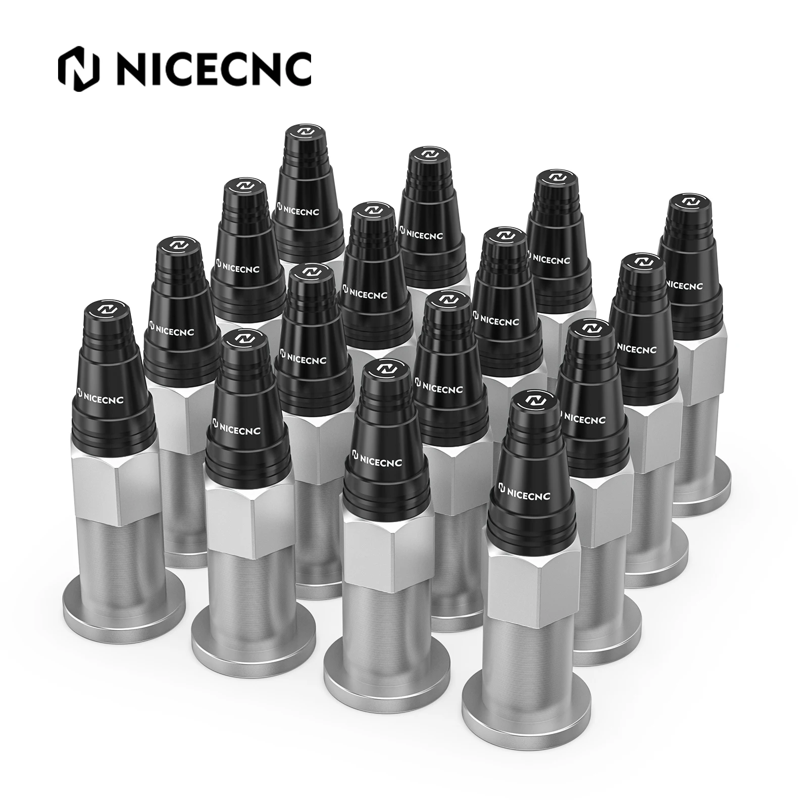 

NICECNC колесные гайки с полированными шипами для квадроциклов Yamaha Raptor YFM 700 700R YFZ450 YFZ450R BANSHEE 350 10X1,25 мм, алюминиевая деталь