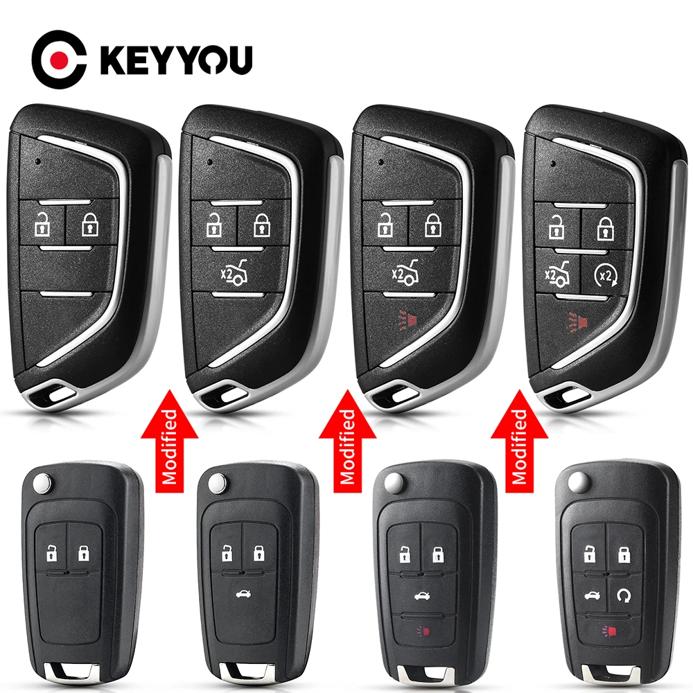 

KEYYOU For Chevrolet Lova Aveo Cruze Modified Remote Car Key Shell 2/3/4/5 Buttons For Opel Vauxhall Insignia Astra Mokka Buick