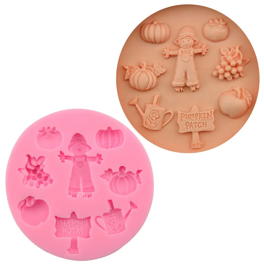 

100% Food-Grade Baking Moulds, Silicone Soap Moulds Scarecrow Shapes Fondant Cake Silicone Decorating Tools