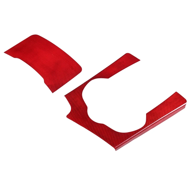 

Car Real Carbon Fiber Interior Central Control Gear Water Cup Panel Cover Fit For Alfa Romeo Stelvio 2017-2019