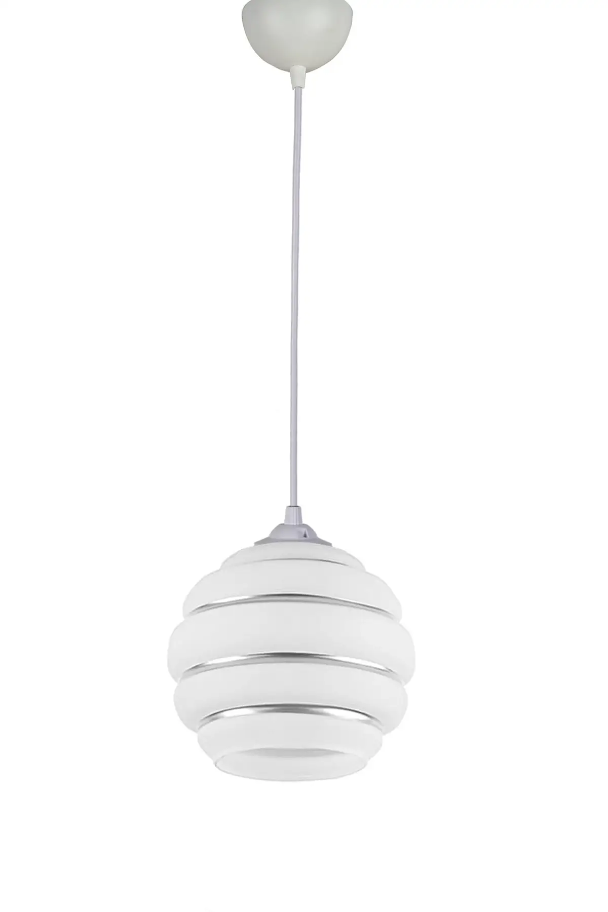 

Eco 2046 Modern Design Cafe Kitchen White Color Gray Glass Pendant Lamp Single Chandelier (15CM CAP)