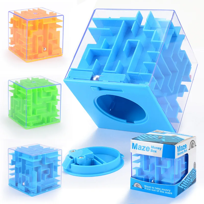 

3D Cube Puzzle Money Maze Bank Saving Coin Collection Case Box Fun Brain Game Fun Funny Gadgets Interesting Toys For Children