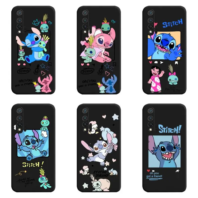 

Cute Lovely Stitch Angel And Scrump Phone Case For Huawei Nova 6se 7 7pro 7se honor 7A 8A 7C 9C Play