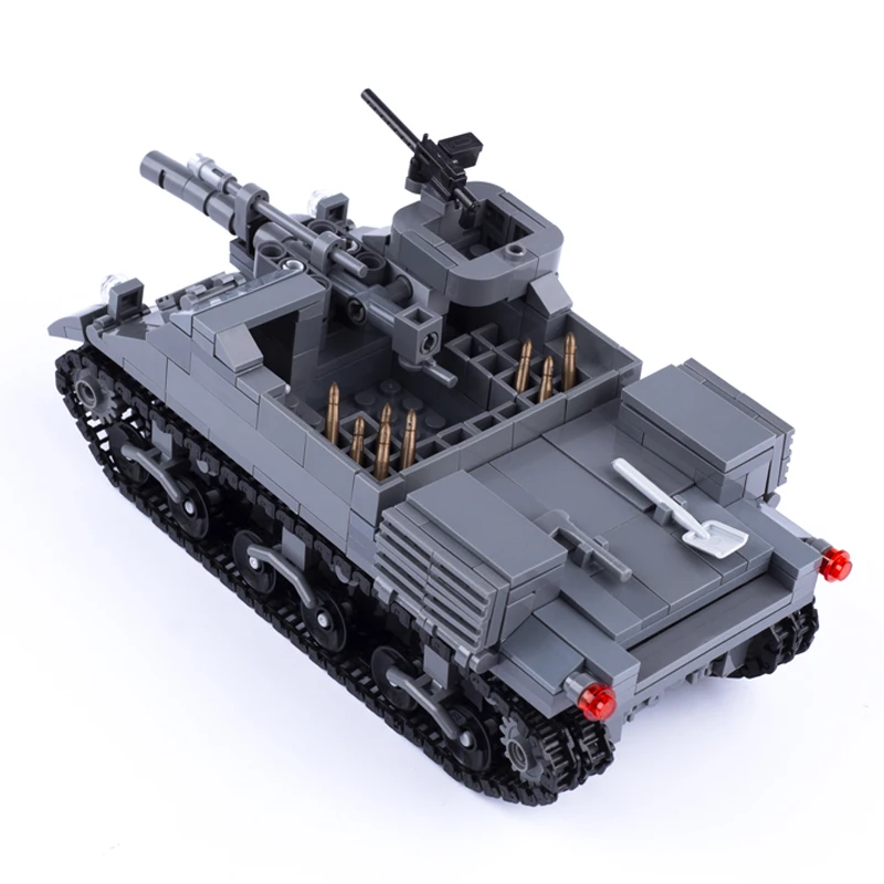

MOC WW2 USA M7Priest Car Building Blocks Tank Soldiers Figures Parts Weapons for Children Bricks Army Artillery Military Toy