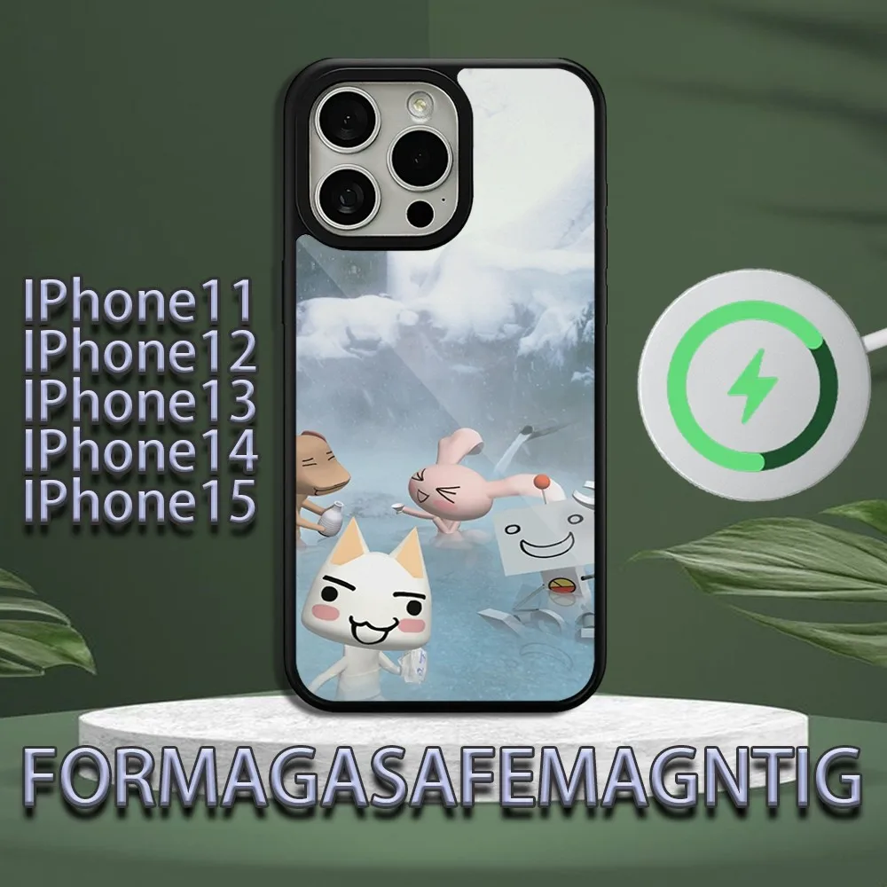 Милый телефонный чехол Lnoue toro для iPhone 11 12 13 14 15 Plus Pro Max магнитный беспроводной