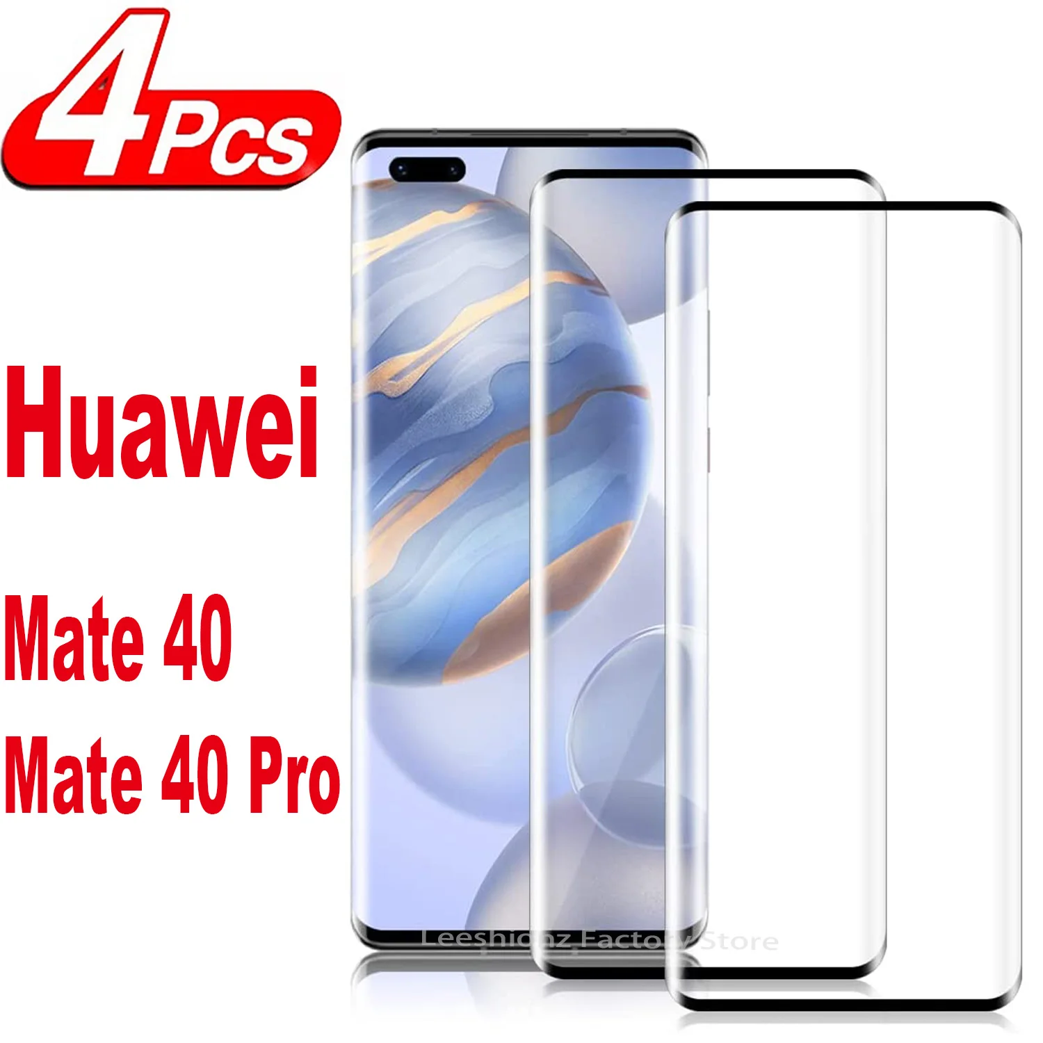 

2/4 Pcs Tempered Glass For Huawei Mate 40 Pro Mate 40 E Mate 20 30 50 Pro Screen Protector Glass