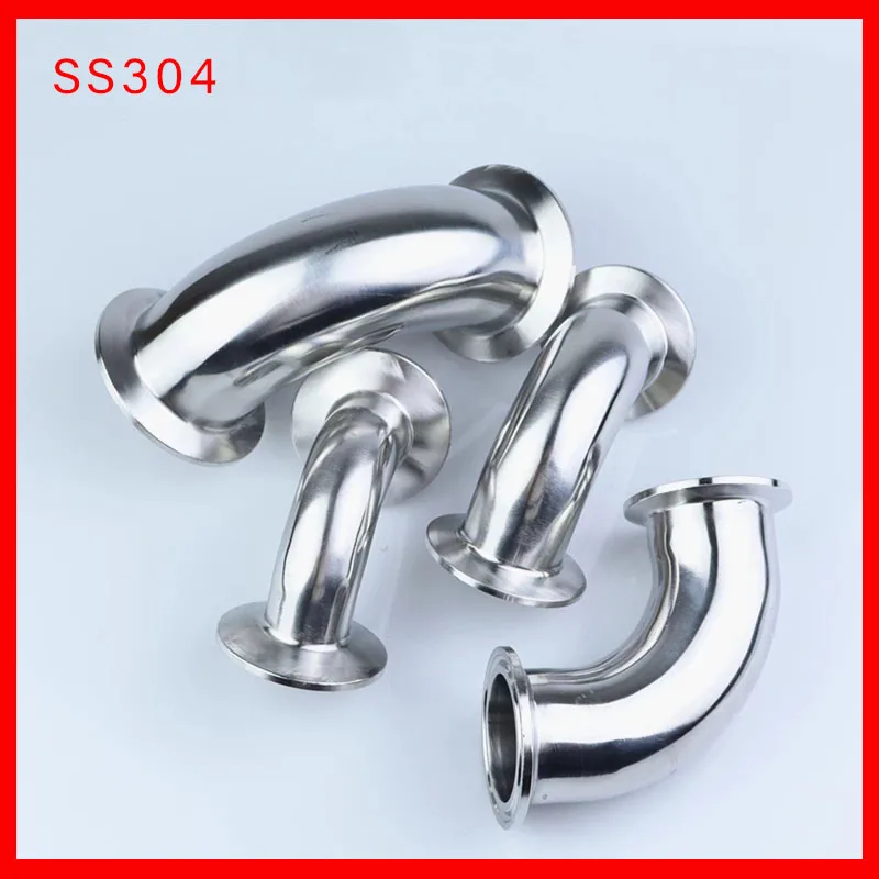 

1.5" 2” 3” 4” Tri Clamp Pipe OD 38mm 51mm 91mm 102mm SS304 Stainless Steel 90 Degree Elbow Sanitary Fitting Home Brew Beer Wine