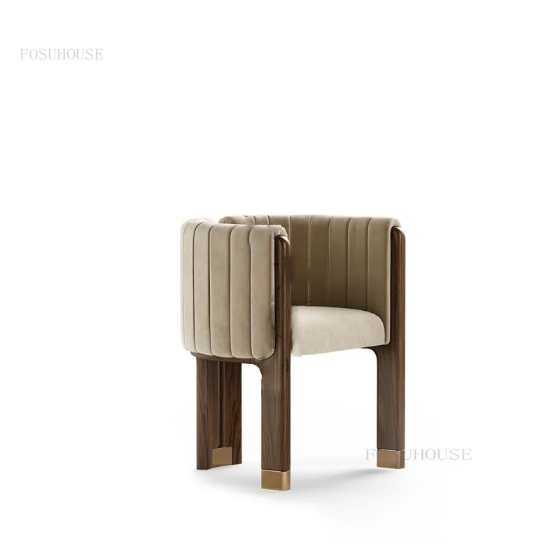 

Скандинавские тканевые стулья для гостиной, современные стулья из цельного дерева, обеденный стул, кресло, роскошный одиночный диван Sillas, мебель для дома