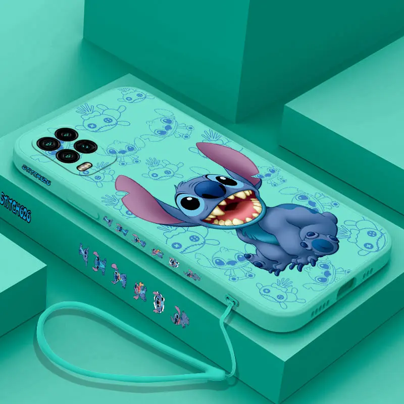 

Disney Stitch Phone Case For Xiaomi Mi 10 lite 11i Poco M2 M4 F3 X3 M3 Pro GT 5G 4G Silicone Original Cases with Hand Strap