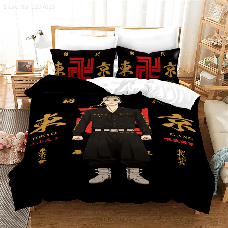 

Tokyo Revengers Duvet Cover Sets with Pillowcase Draken Ryūgūji Ken Mikey Sano Manjirō 3d Bedding Set Twin Queen King Size