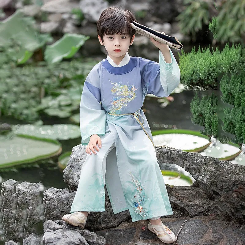 Сценический наряд ханьфу для мальчиков китайский халат новогодний костюм Тан