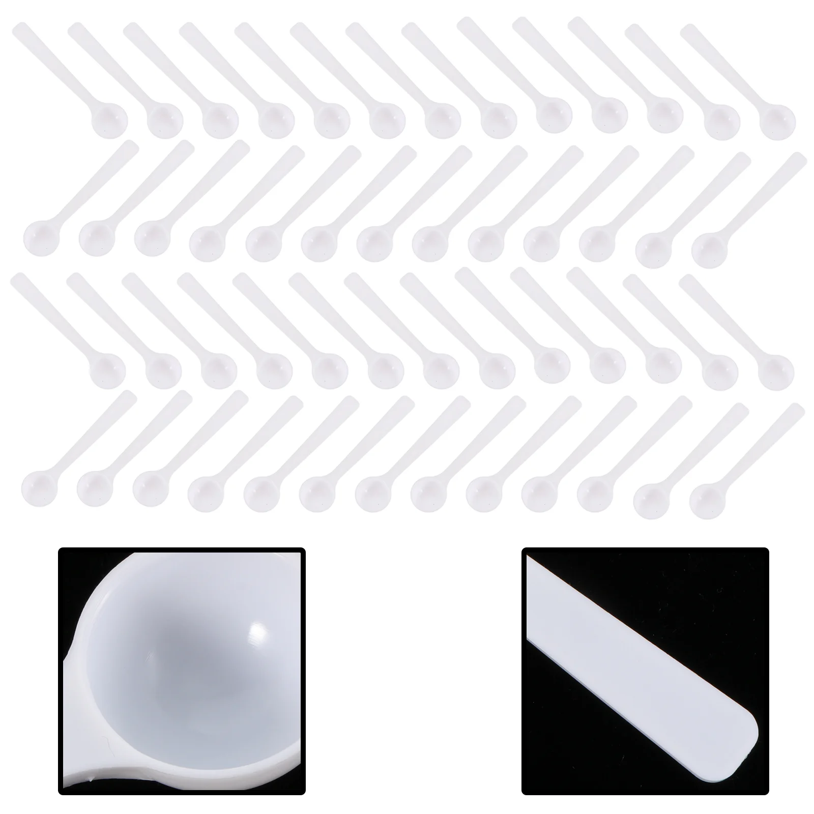 

100 Pcs Measuring Cosmetics Scoop Mini Plastic Tablespoon Tiny