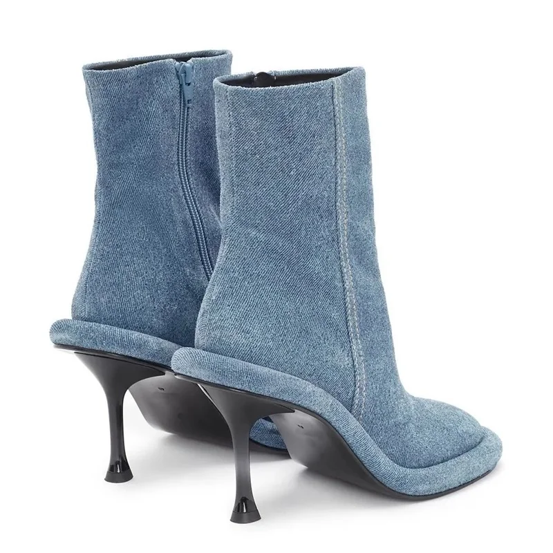 new ankle boots for women European pop microfiber leather pumps sexy lady round toe zipper riding boots wedge boots high heels