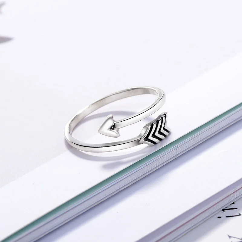 

S925 Sterling Silver Retro vintage Love Cupid Arrow Ring