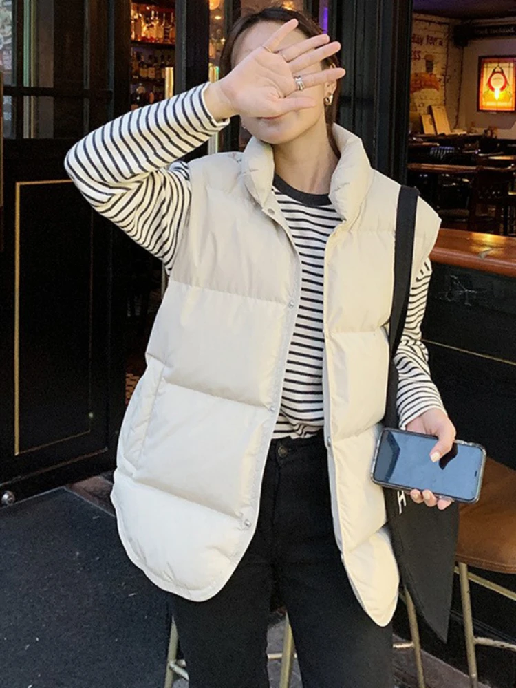 

Женский пуховой жилет с хлопковой подкладкой, осенне-зимняя женская верхняя одежда, повседневный жилет, повседневное двубортное облегающее пальто, T208