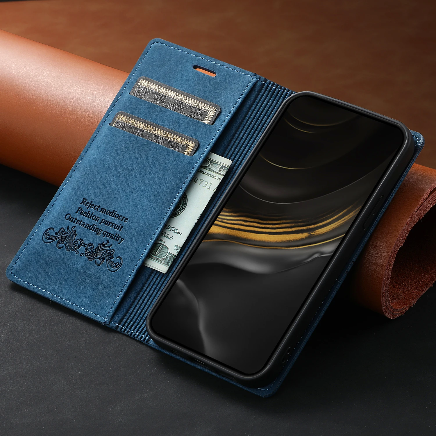 5 # Кожаный чехол-кошелек с защитой от падения раскладной чехол для телефона OPPO K7