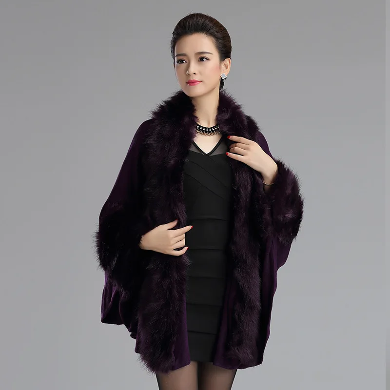 Fall/Winter fashion new loose oversized fur shawl coat
