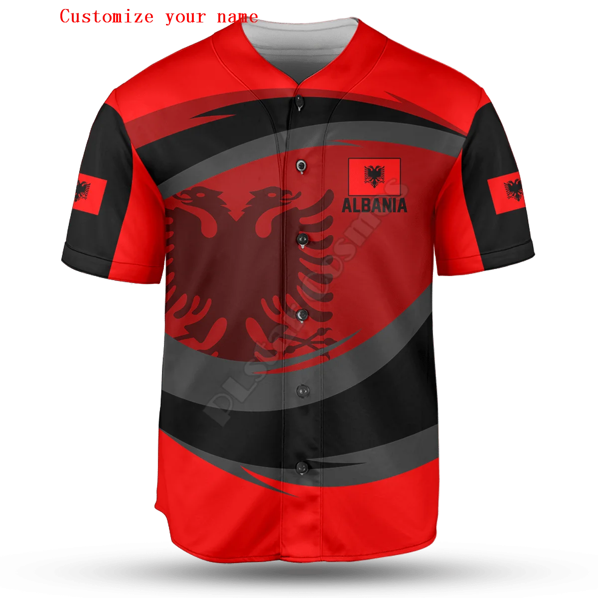 Albania Thunder Customize Your Name Baseball Jersey Shirt Baseball Shirt 3D Printed Men's Shirt Casual Shirts hip hop Tops