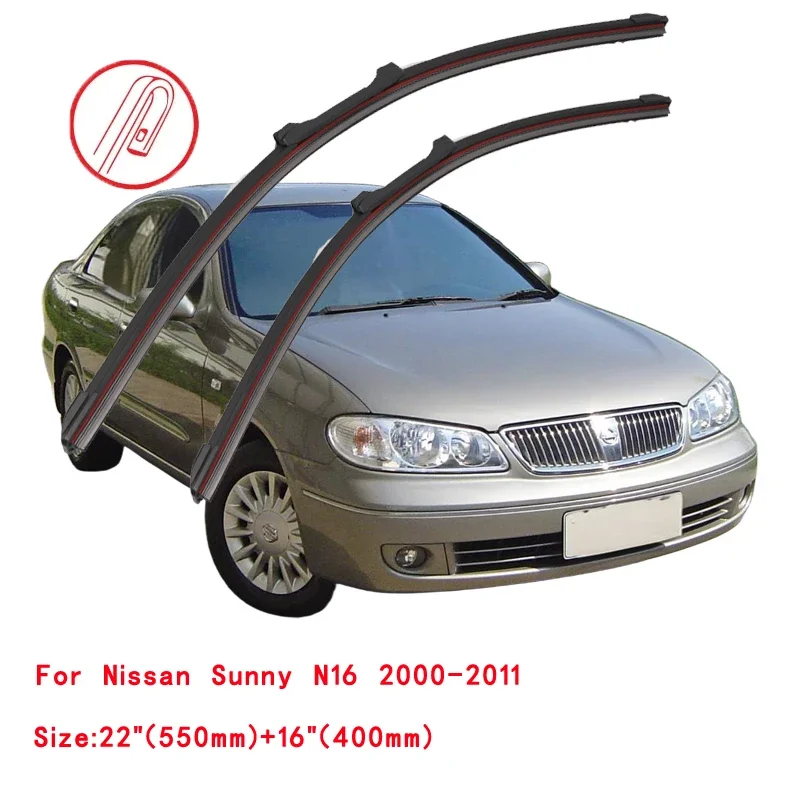 Фото Для Nissan Sunny N15 N16 N17 N18 1997-2024: Щетки стеклоочистителя лобового стекла, аксессуары для мойки, детали для чистки №3