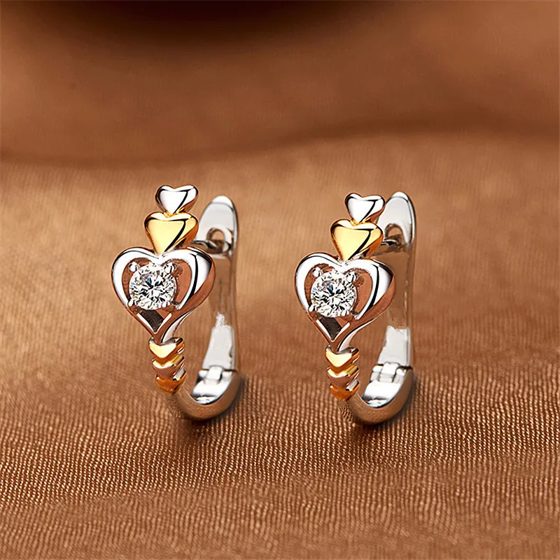 

Novel Design Heart Hoop Earrings for Women Fashion Contracted Style 2021 Trends Female Statement Jewelry Drop Shipping