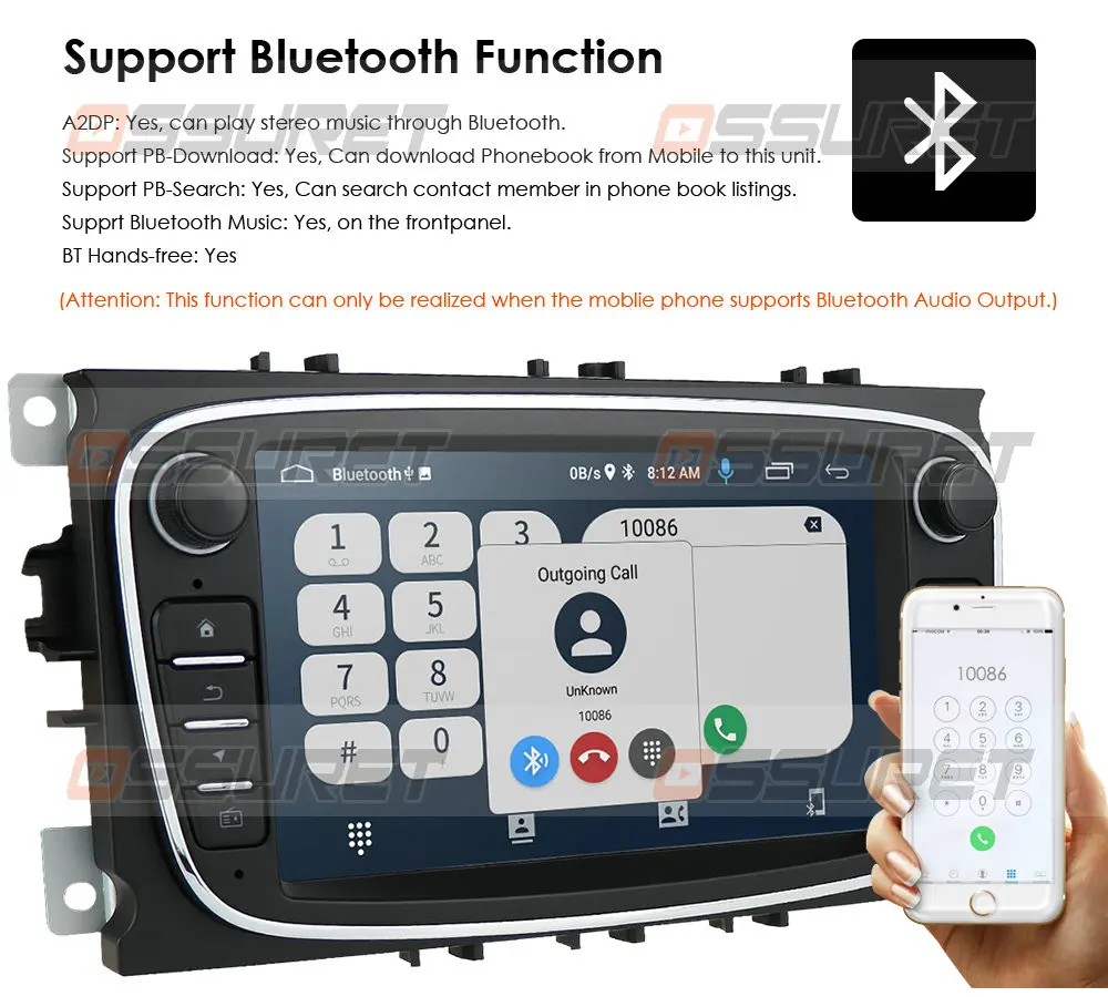 Автомобильный радиоприемник Android 10 2 Din GPS для FORD Focus S-MAX Mondeo C-MAX Galaxy 2007-2012