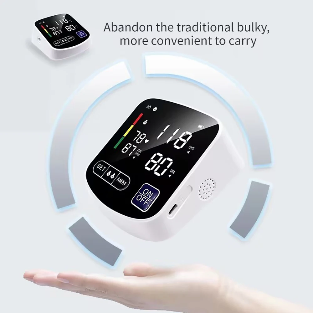 Цифровой монитор артериального давления большой светодиодный дисплей тонометр