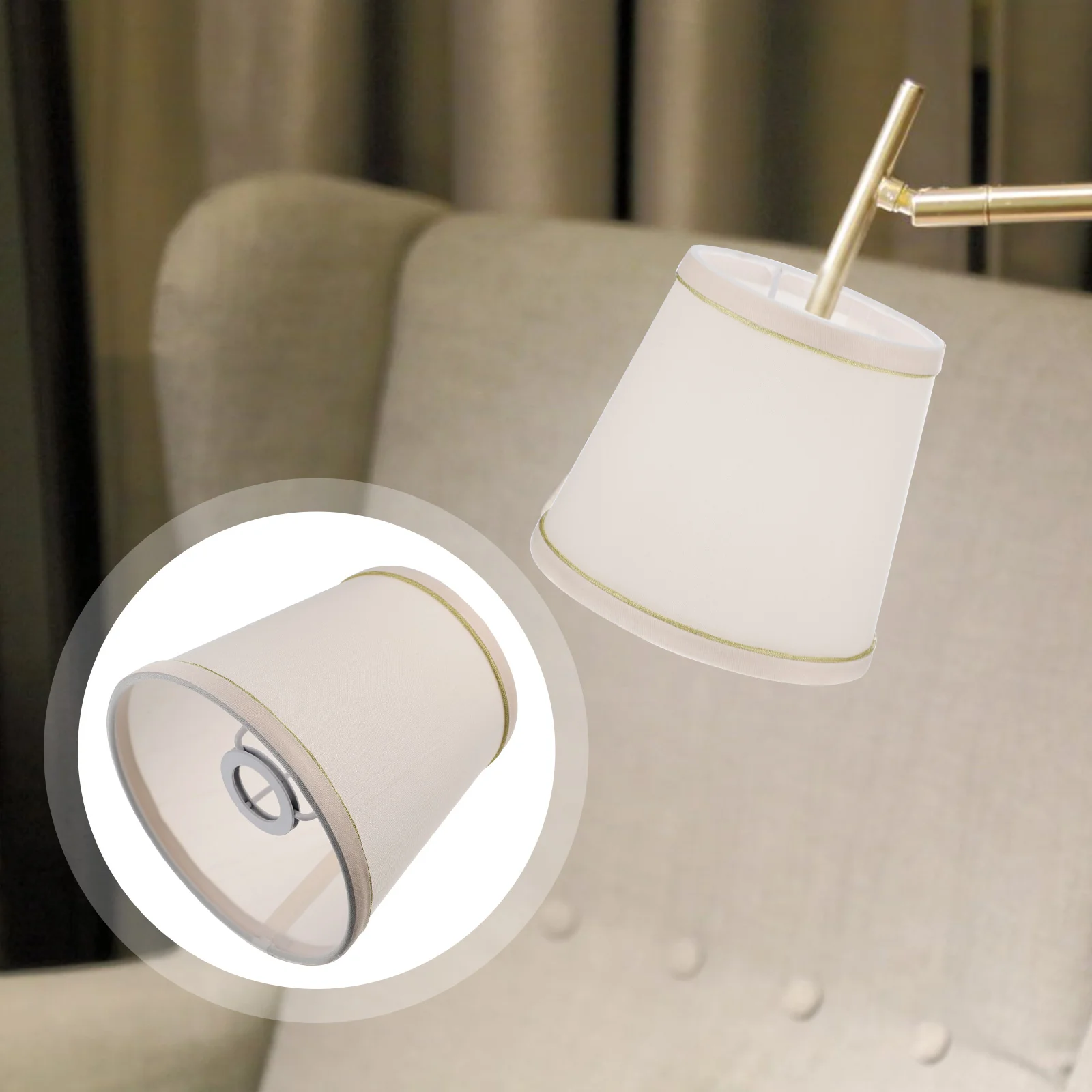 

Lamp Shade Shades Chandelier Light Cloth Cover Bedside Room Living Accessories Linen Small Drum Burlap Fabric Decorative