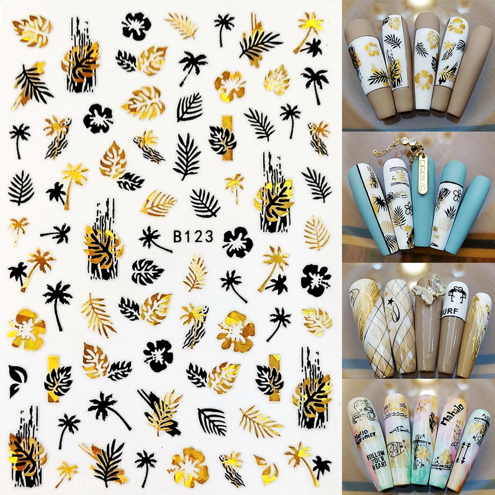 

1 шт., 3D наклейки для ногтей с блестками