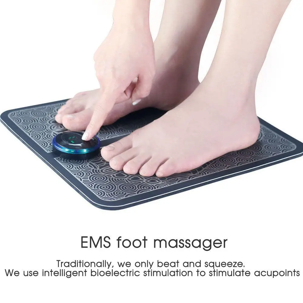 

Feet Relax Stimulator Pulse Electric Feet Massage Pad EMS Foot Massager Mat Improve Blood Circulation Relieve Pain