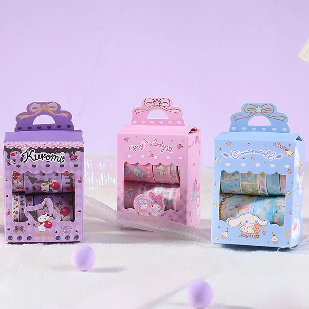 

Sanrioed Kawaii Cartoon Pocket Tape Student Kuromi Cinnamoroll Washi Tape Cartoon My Melody 10 Pack
