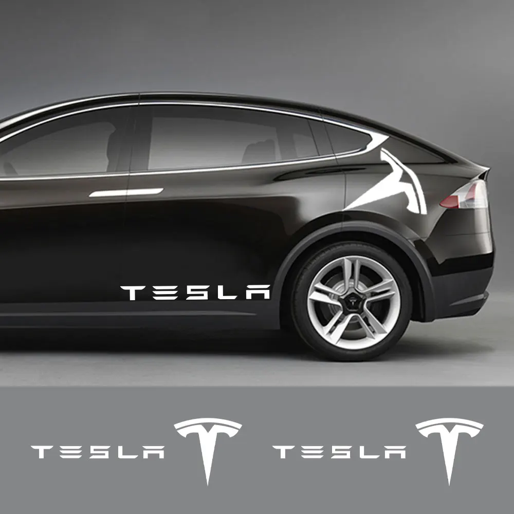 

1Pair Car Styling Rear Door Stickers Decals Body Side Logo Stripe Trim Sticker Exterior Decor for Tesla Model 3 X S Accessories
