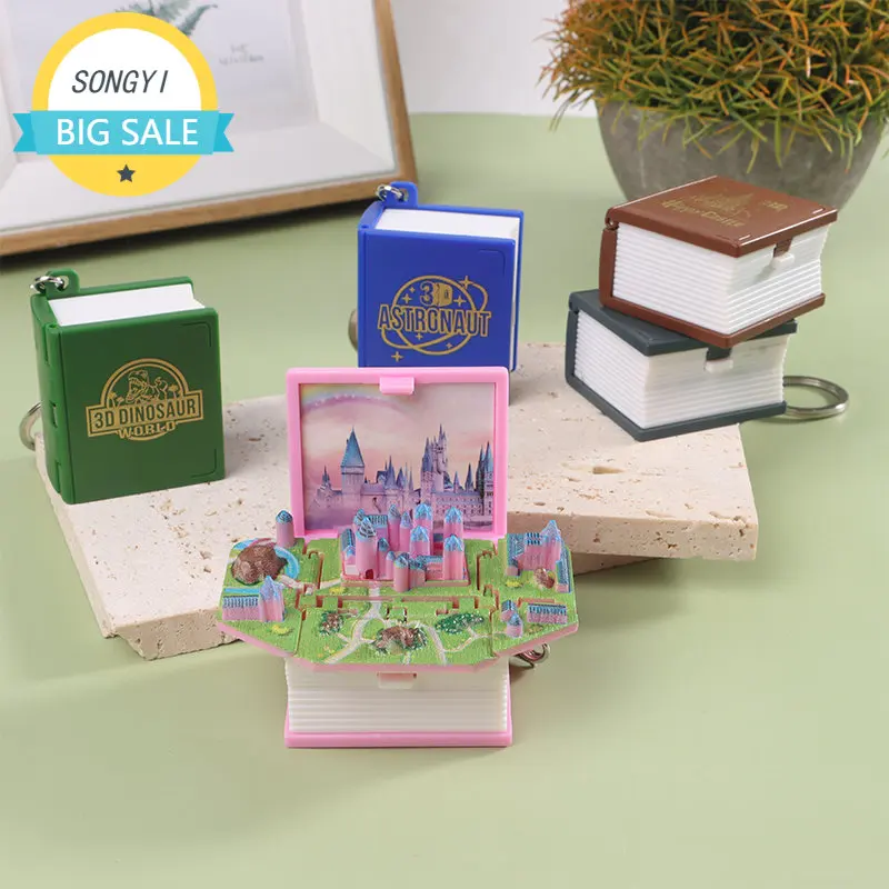 

3D Magic Castle Mystery Hidden World Foldable Book Keychain Pop Up Surprise Pop Finger Handheld Game Children Stress Relief Toy