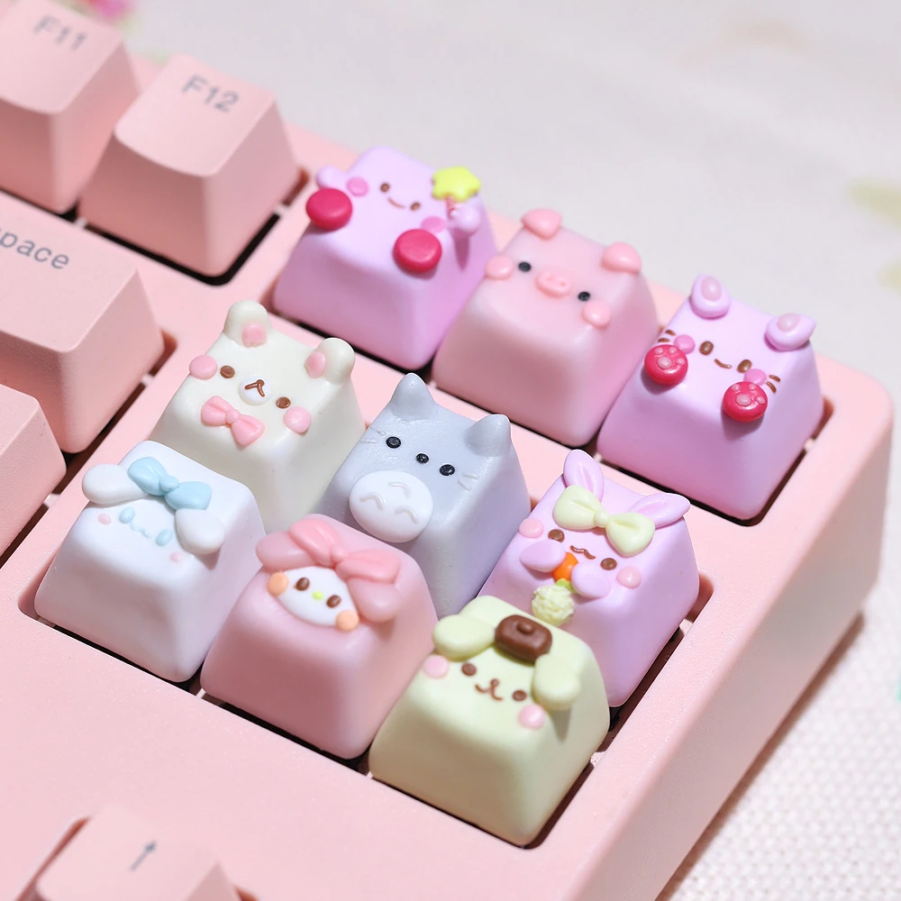 

1 шт. симпатичная мультяшная клавиатура индивидуальный дизайн аниме ручная работа клавиатура для Cherry MX Переключатель механическая клавиат...