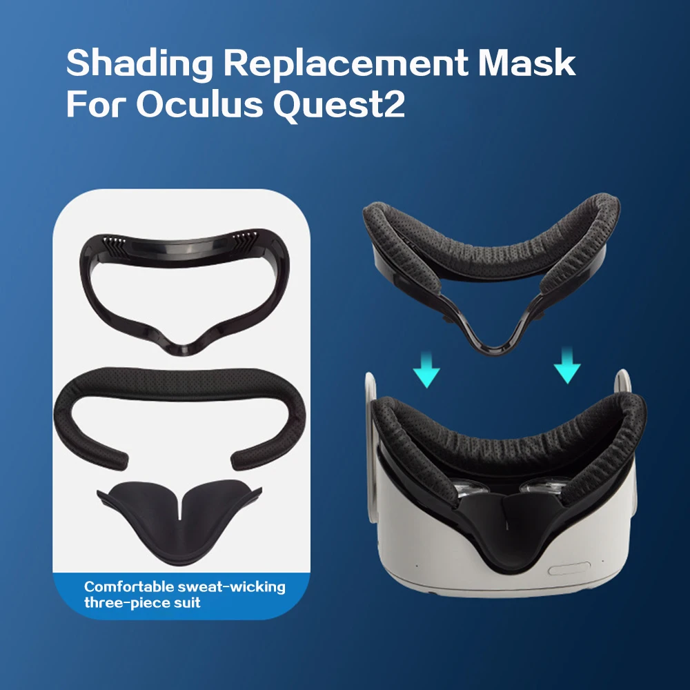 

Oculus Quest 2 Mask VR Eye Mask Leather 3 Piece Replacement Stand Breathable Anti-Fog Oculus Quest 2 Mask