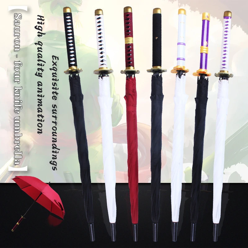 

Зонт с отбеливающим ножом, Аниме Зонтик цельный солнечный, длинный дождевой зонтик, самурайский меч, Зоро и убийца, креативный