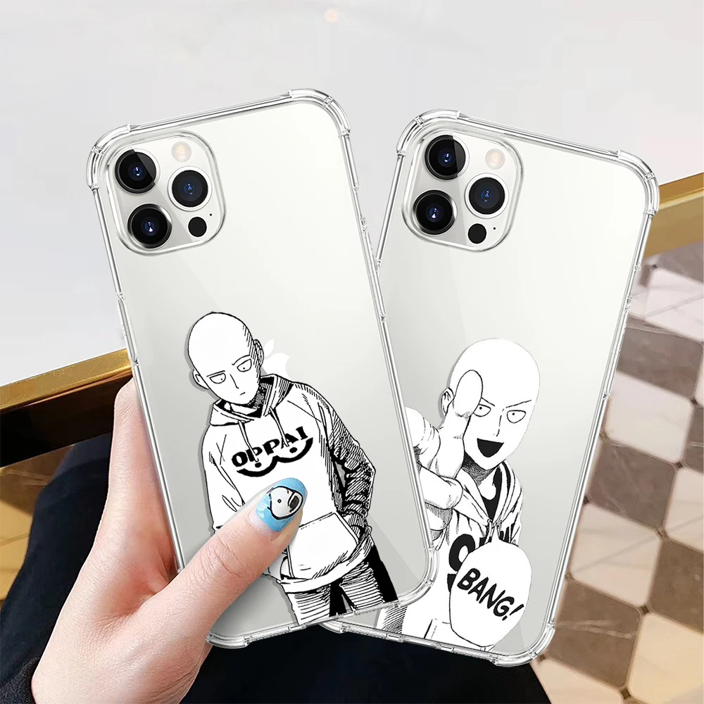 

ONE PUNCH-MAN Anime Case for IPhone 13 12 11 Pro Xs Max Soft Case for IPhone X Xr 6s 7 8 6 Plus SE 2020 Clear Shockproof Cover